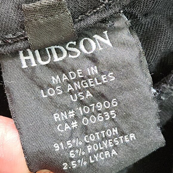 Hudson Black Cotton Stretch Lace Up Side Mid Rise Skinny Jeans - Picture 11 of 11